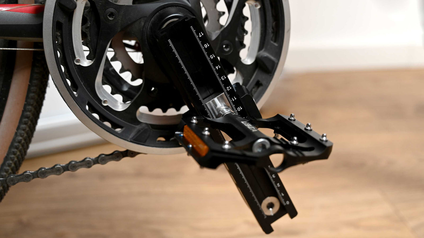 Bild 4, Wexelpunkt WX Vario Invalidenkurbel Kurbelarm-Verkürzer - universelle, stufenlos verstellbar 10 - 170 mm, Fahrradkurbel inkl. Montagekit für Pedal (rechts oder links) passend für Fahrrad und Ergometer